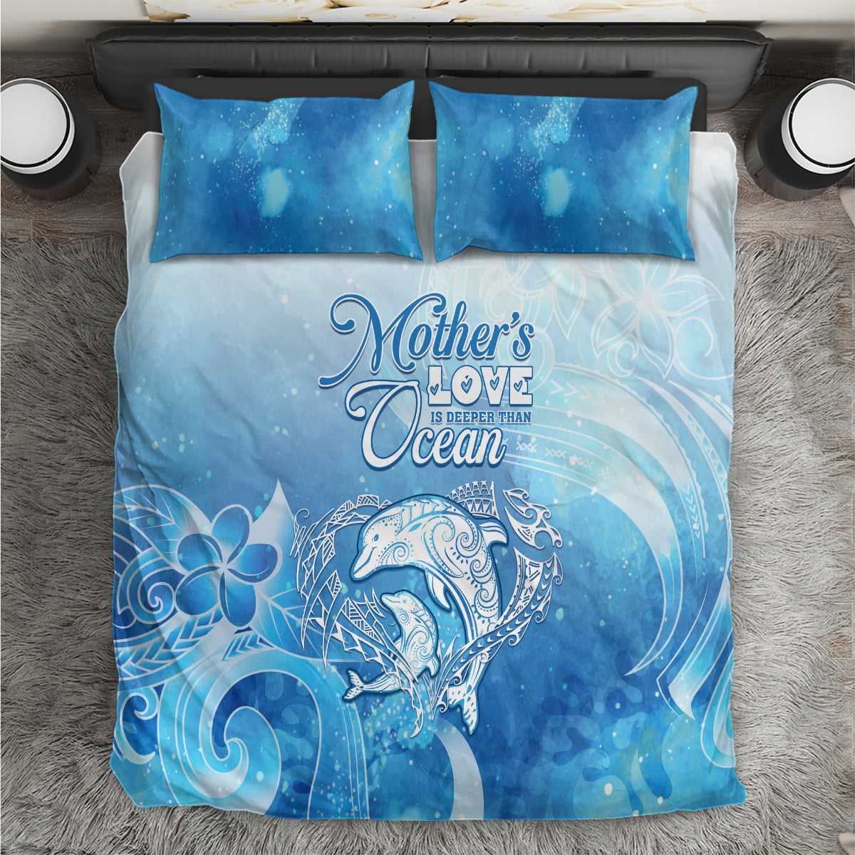 Mother's Love Is Deeper Than Ocean Bedding Set Polynesian Style LT05 Blue - Polynesian Pride