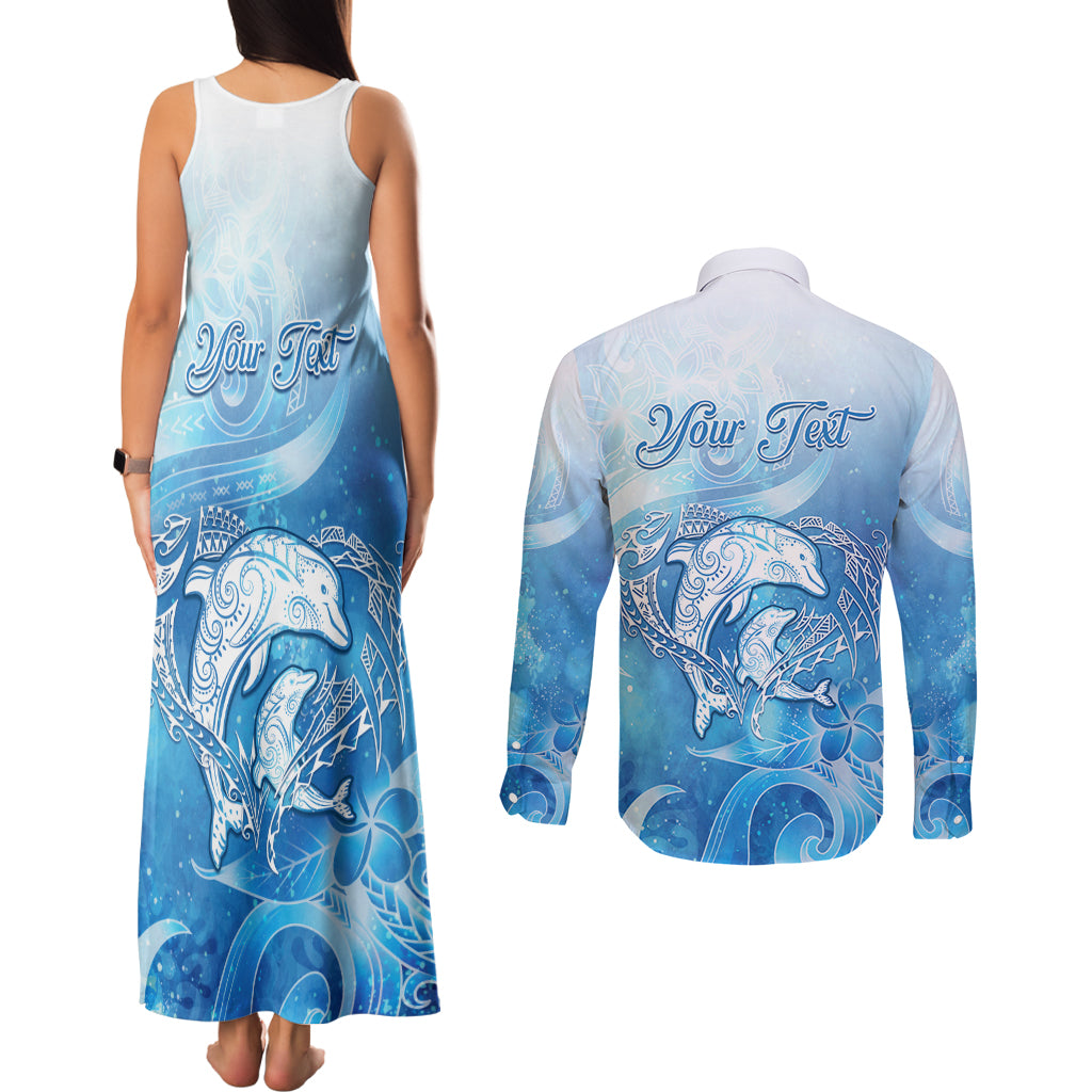 Mother's Love Is Deeper Than Ocean Couples Matching Tank Maxi Dress and Long Sleeve Button Shirt Polynesian Style LT05 - Polynesian Pride