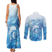 Mother's Love Is Deeper Than Ocean Couples Matching Tank Maxi Dress and Long Sleeve Button Shirt Polynesian Style LT05 - Polynesian Pride