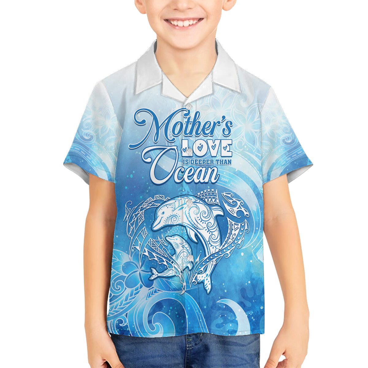 Mother's Love Is Deeper Than Ocean Family Matching Tank Maxi Dress and Hawaiian Shirt Polynesian Style