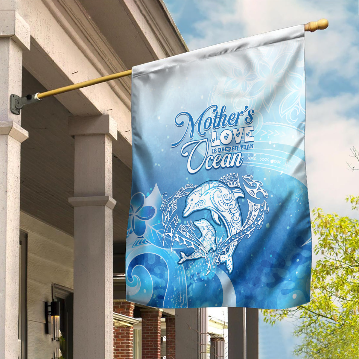 Mother's Love Is Deeper Than Ocean Garden Flag Polynesian Style LT05 House Flag Blue - Polynesian Pride