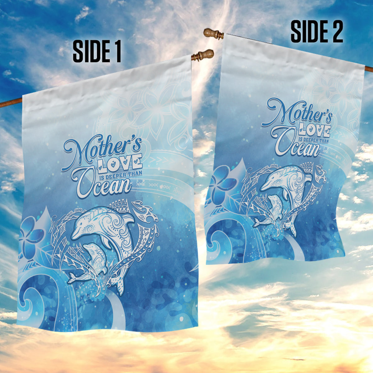 Mother's Love Is Deeper Than Ocean Garden Flag Polynesian Style LT05 - Polynesian Pride