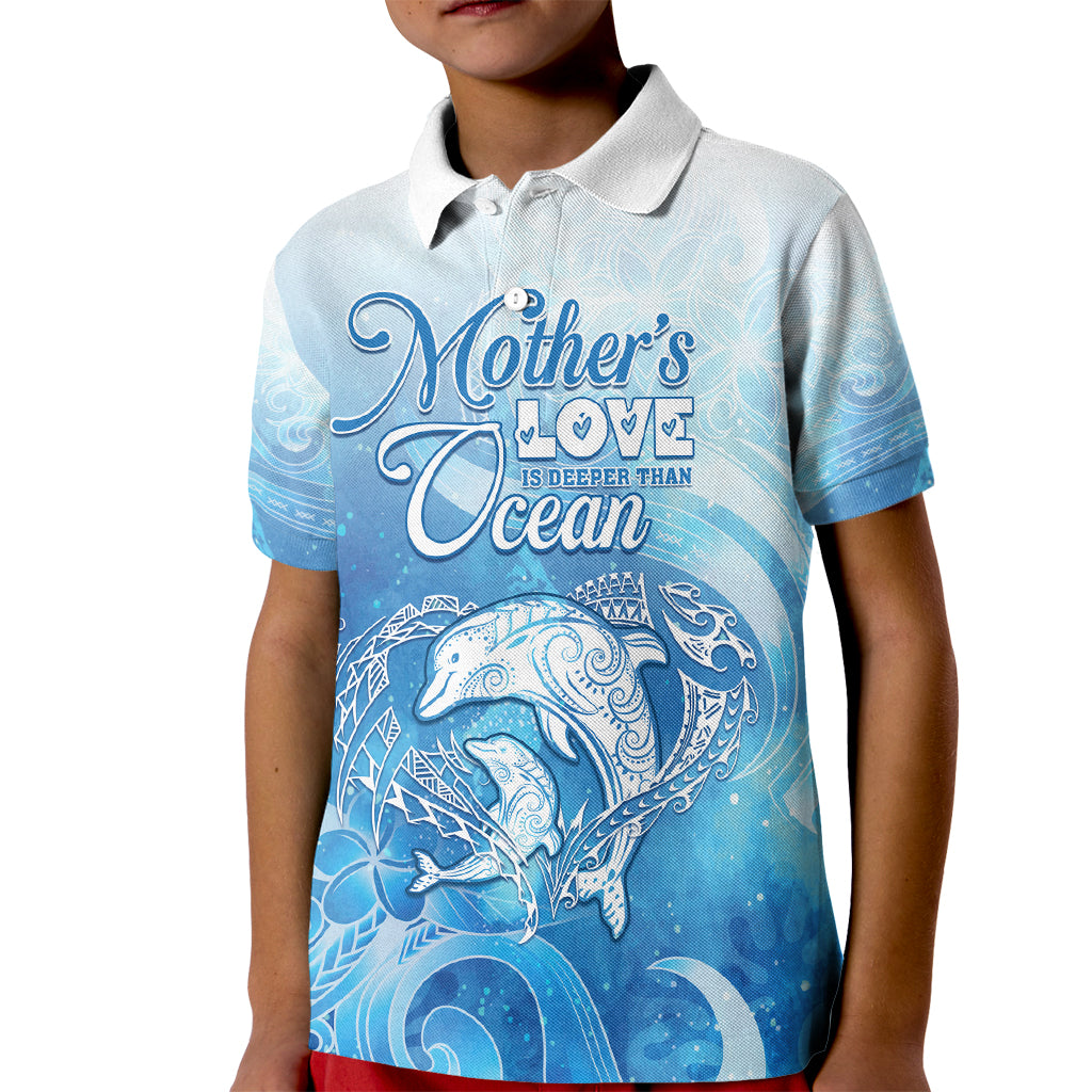 Mother's Love Is Deeper Than Ocean Kid Polo Shirt Polynesian Style
