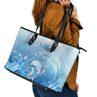 Mother's Love Is Deeper Than Ocean Leather Tote Bag Polynesian Style LT05 - Polynesian Pride