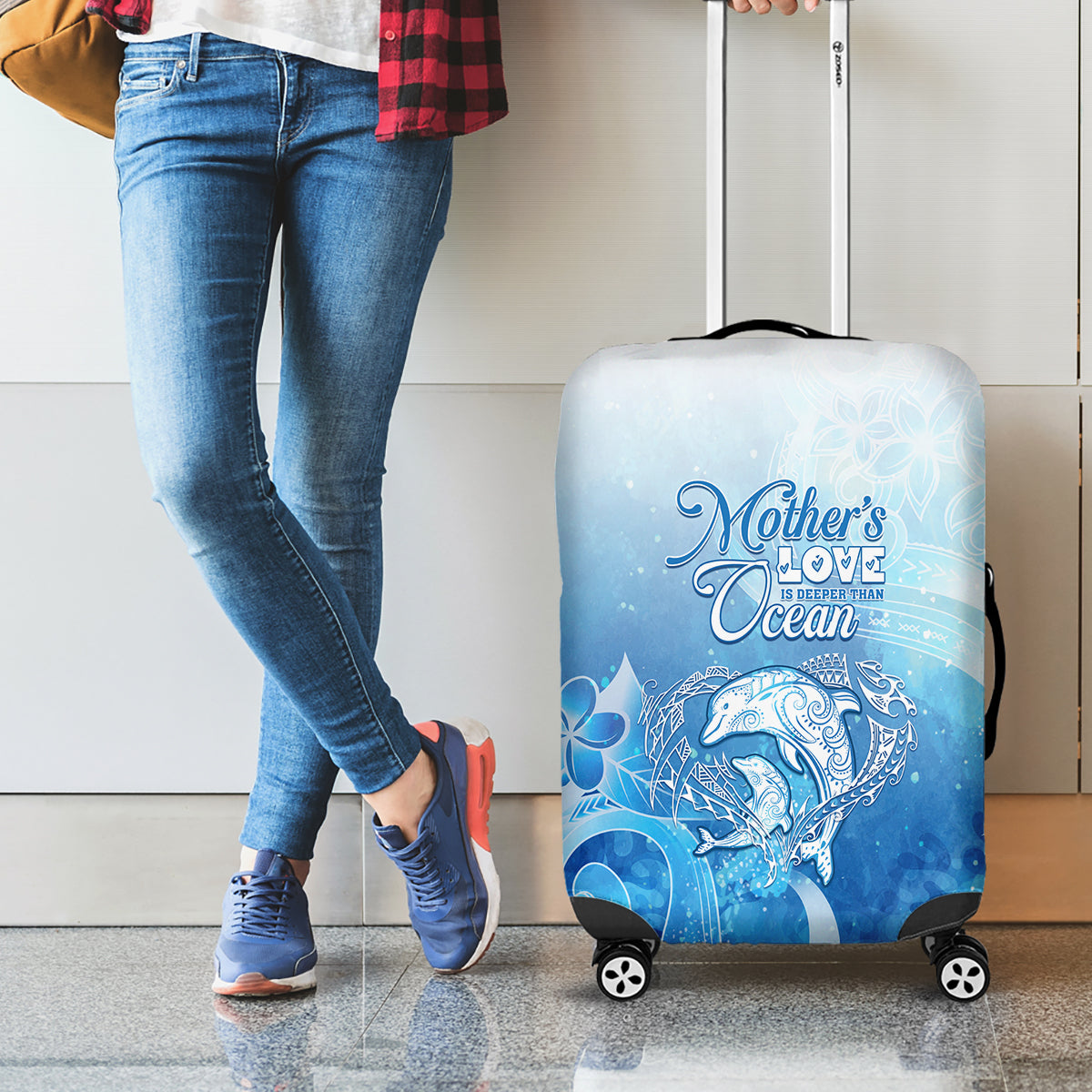 Mother's Love Is Deeper Than Ocean Luggage Cover Polynesian Style
