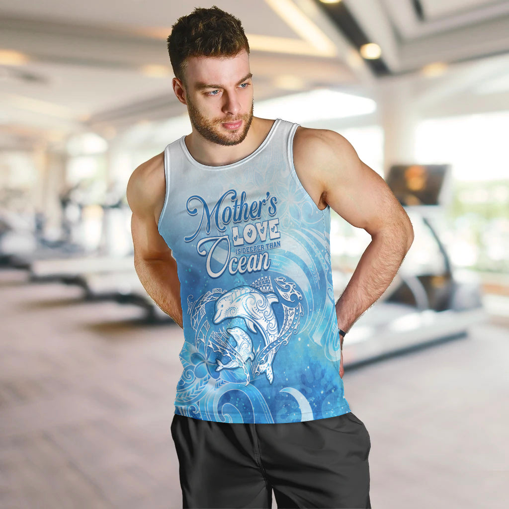 Mother's Love Is Deeper Than Ocean Men Tank Top Polynesian Style LT05 Blue - Polynesian Pride