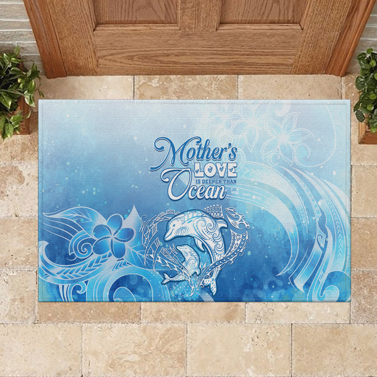 Mother's Love Is Deeper Than Ocean Rubber Doormat Polynesian Style LT05 - Polynesian Pride