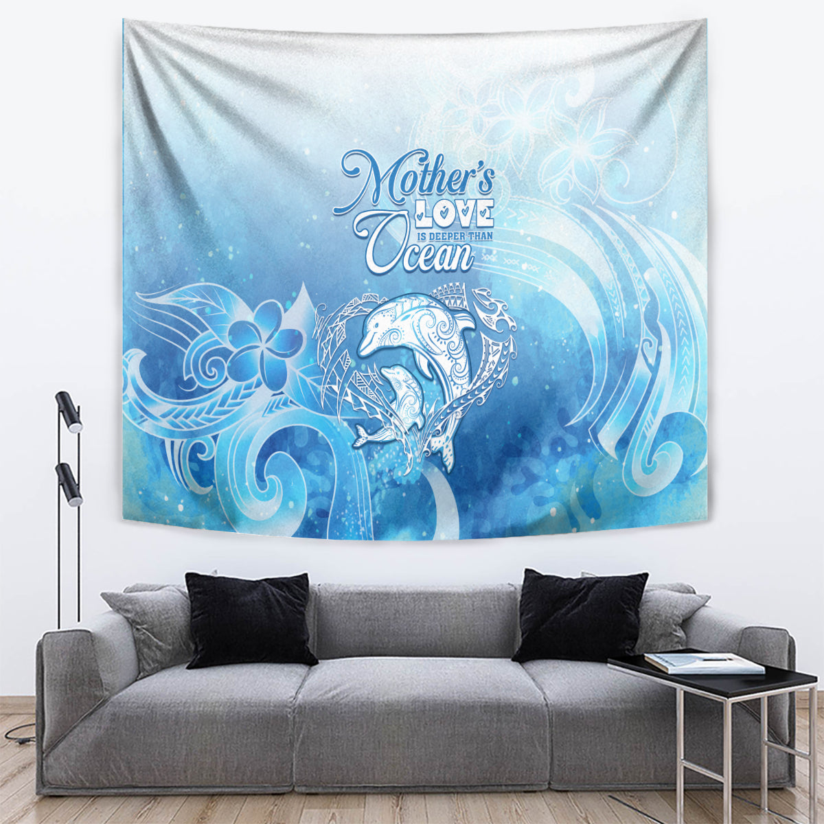 Mother's Love Is Deeper Than Ocean Tapestry Polynesian Style