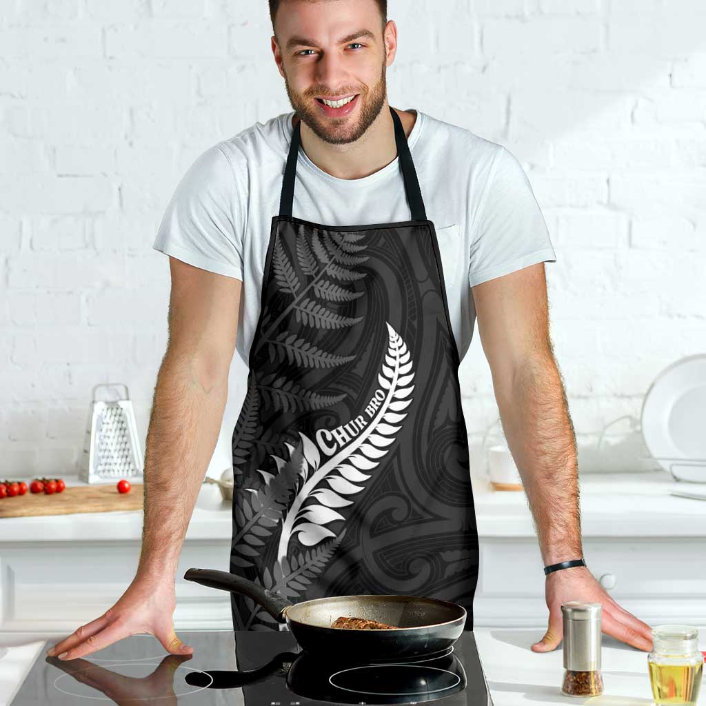 New Zealand Chur Bro Apron Maori Koru With Silver Fern LT05 - Polynesian Pride
