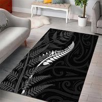 New Zealand Chur Bro Area Rug Maori Koru With Silver Fern LT05 - Polynesian Pride