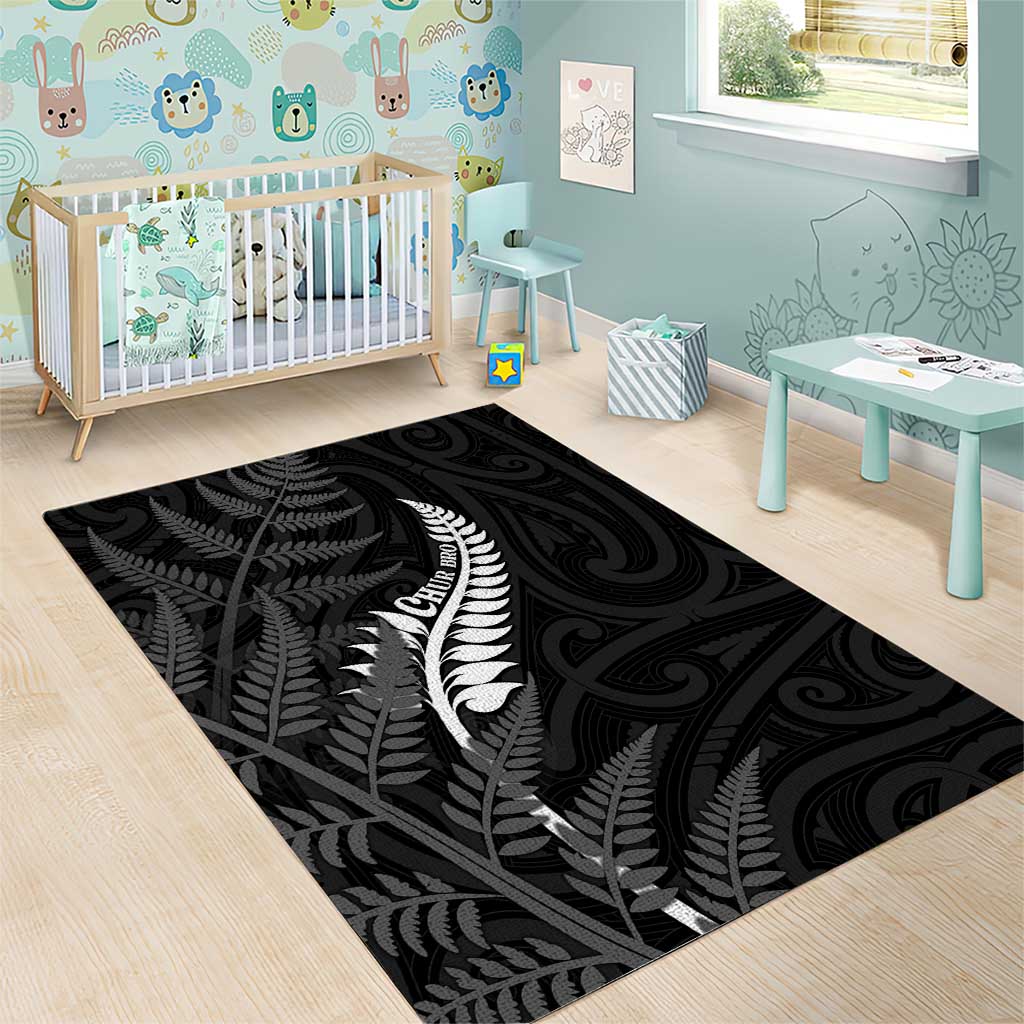 New Zealand Chur Bro Area Rug Maori Koru With Silver Fern LT05 - Polynesian Pride