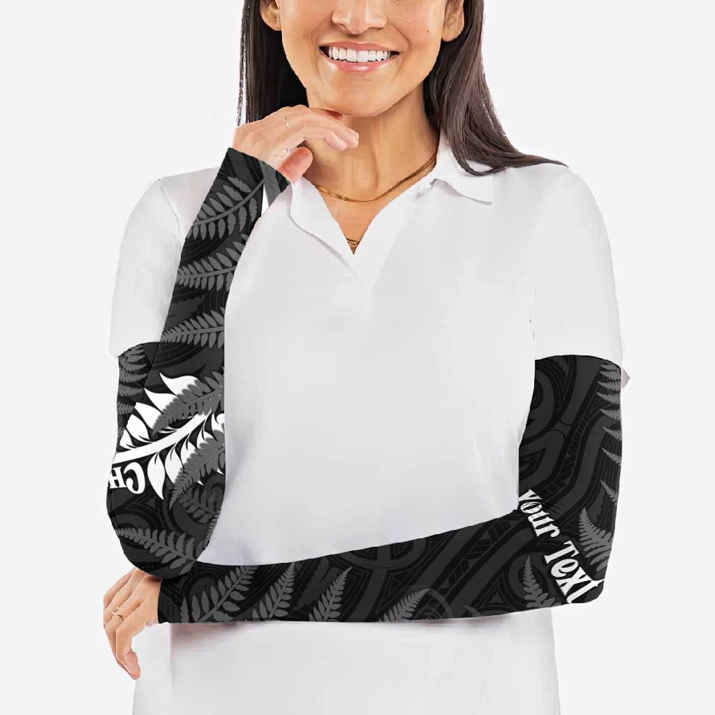 Personalised New Zealand Chur Bro Arm Sleeves Maori Koru With Silver Fern
