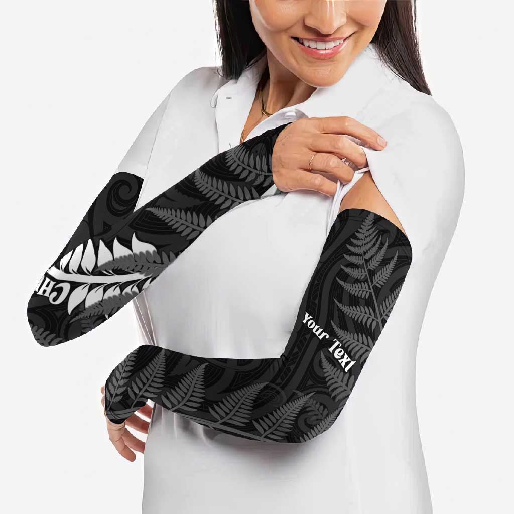 Personalised New Zealand Chur Bro Arm Sleeves Maori Koru With Silver Fern