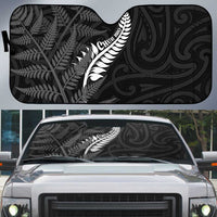 New Zealand Chur Bro Auto Sun Shade Maori Koru With Silver Fern LT05 Black - Polynesian Pride