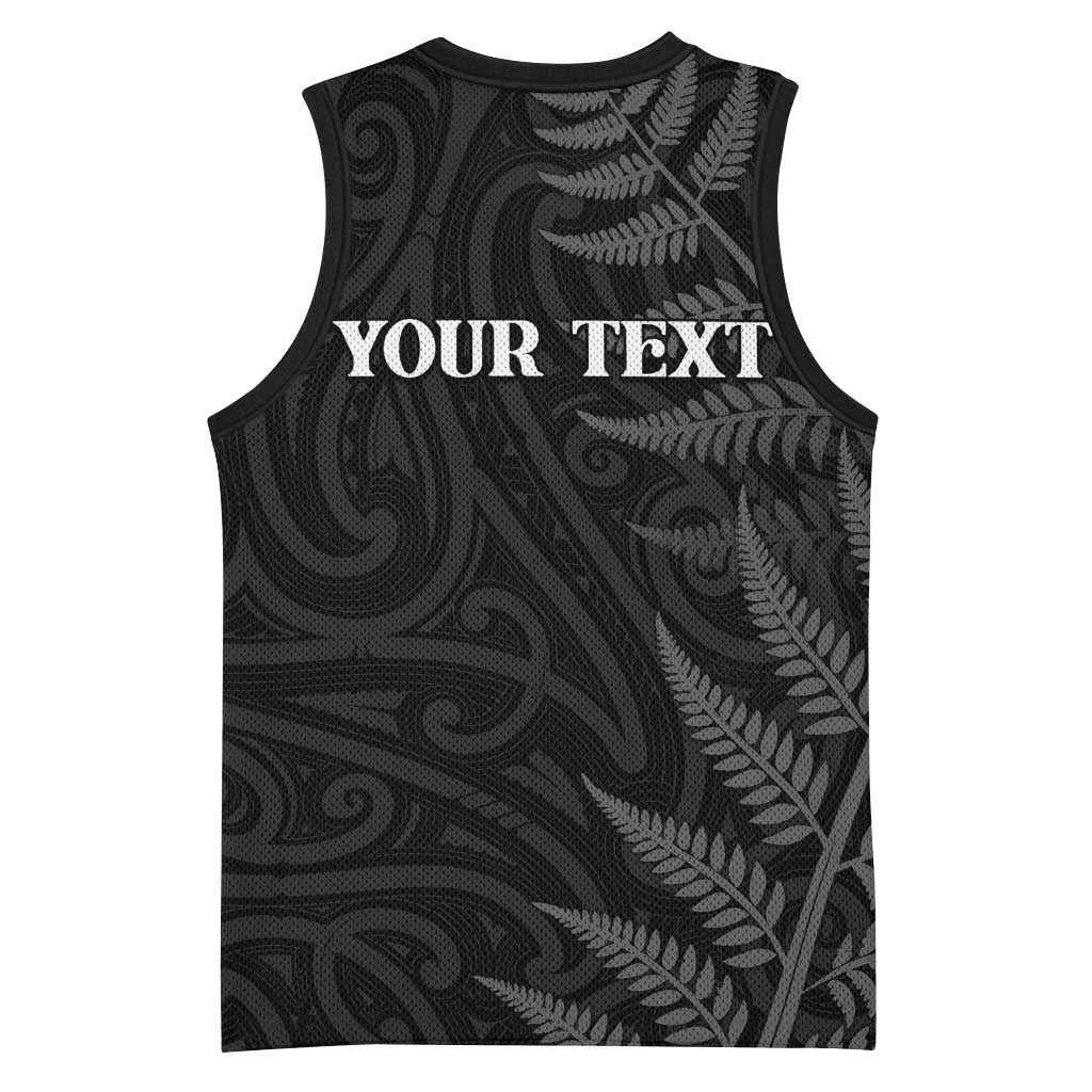Personalised New Zealand Chur Bro Basketball Jersey Maori Koru With Silver Fern LT05 - Polynesian Pride