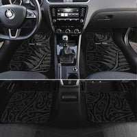 Personalised New Zealand Chur Bro Car Mats Maori Koru With Silver Fern LT05 Set 4pcs Black - Polynesian Pride