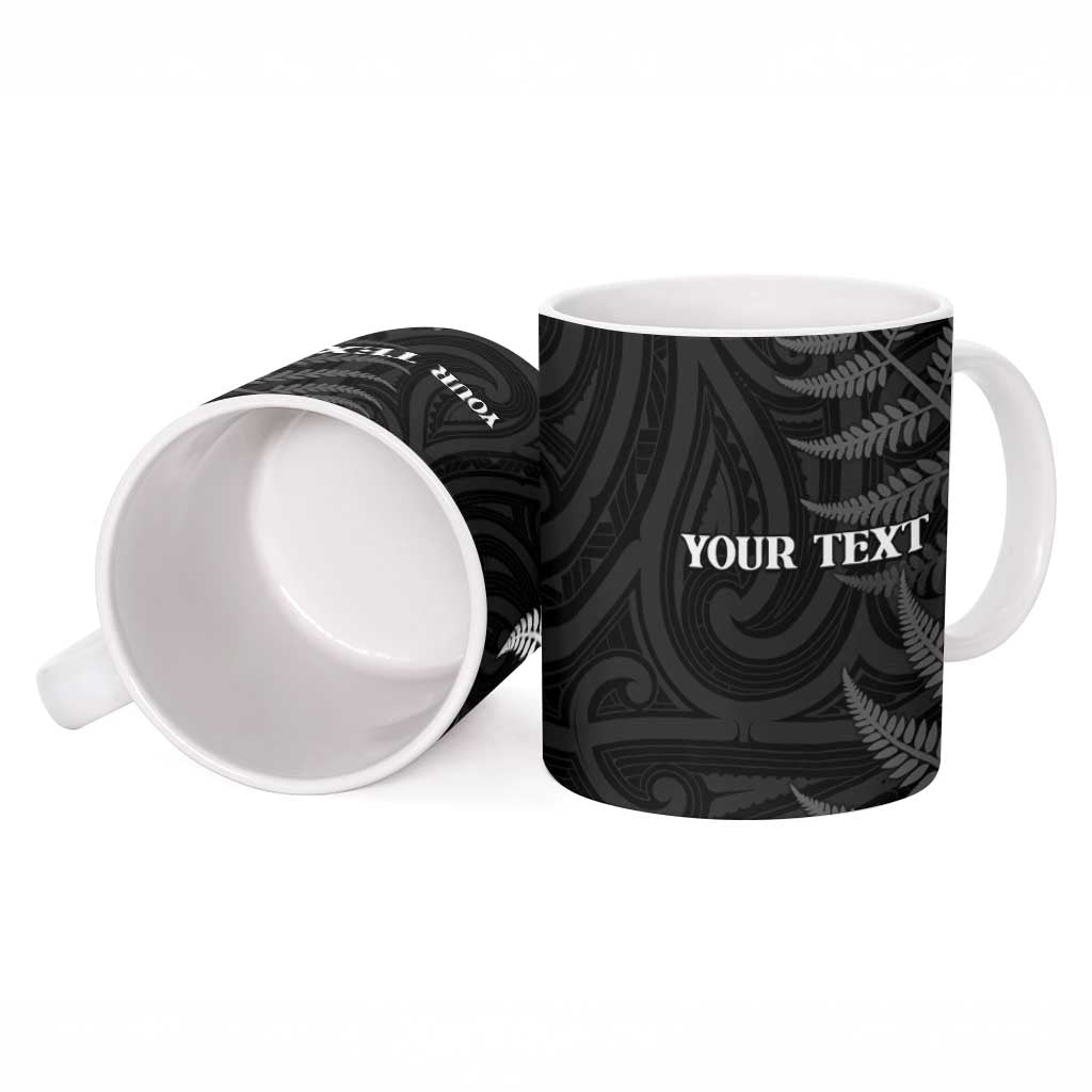 Personalised New Zealand Chur Bro Ceramic Mug Maori Koru With Silver Fern LT05 - Polynesian Pride