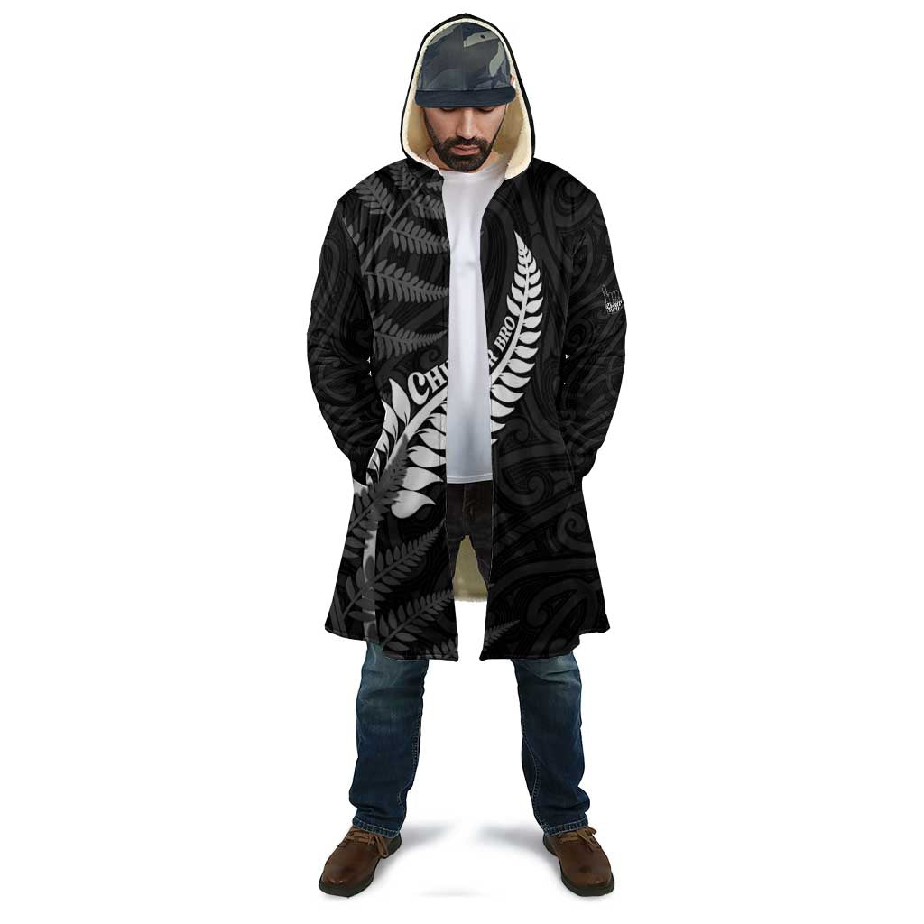 Personalised New Zealand Chur Bro Cloak Maori Koru With Silver Fern LT05 - Polynesian Pride