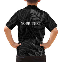 Personalised New Zealand Chur Bro Family Matching Off Shoulder Maxi Dress and Hawaiian Shirt Maori Koru With Silver Fern