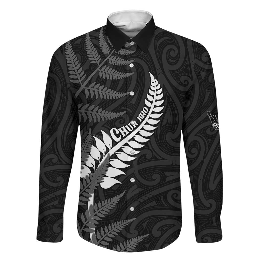 Personalised New Zealand Chur Bro Family Matching Summer Maxi Dress and Hawaiian Shirt Maori Koru With Silver Fern