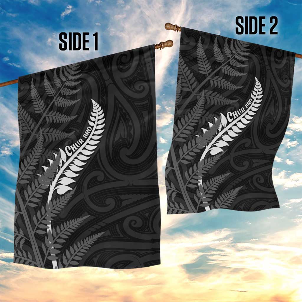 New Zealand Chur Bro Garden Flag Maori Koru With Silver Fern LT05 - Polynesian Pride