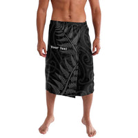 Personalised New Zealand Chur Bro Lavalava Maori Koru With Silver Fern LT05 Black - Polynesian Pride