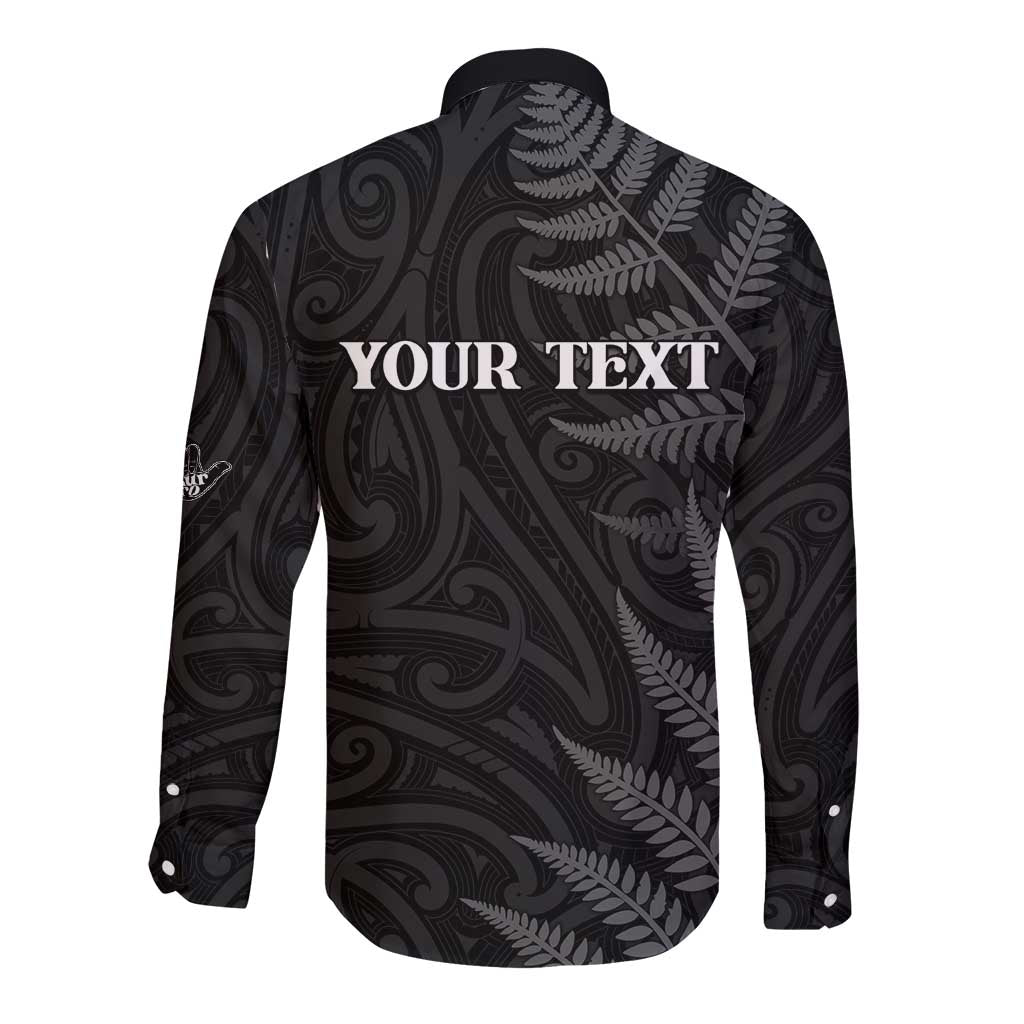 Personalised New Zealand Chur Bro Long Sleeve Button Shirt Maori Koru With Silver Fern LT05 - Polynesian Pride