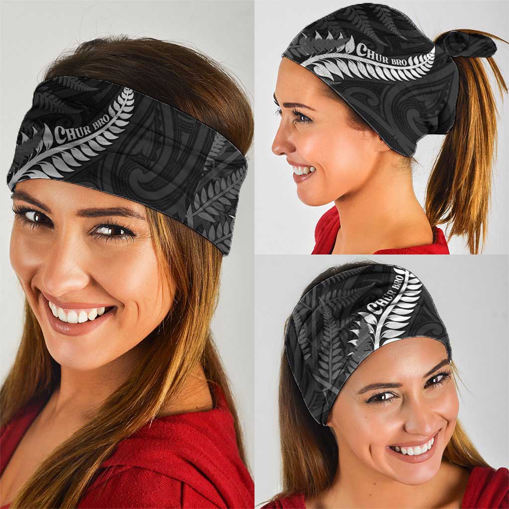 New Zealand Chur Bro Neck Gaiter Maori Koru With Silver Fern LT05 - Polynesian Pride