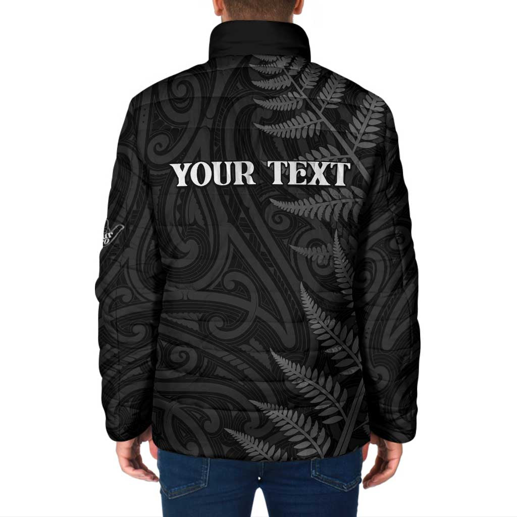 Personalised New Zealand Chur Bro Padded Jacket Maori Koru With Silver Fern LT05 - Polynesian Pride