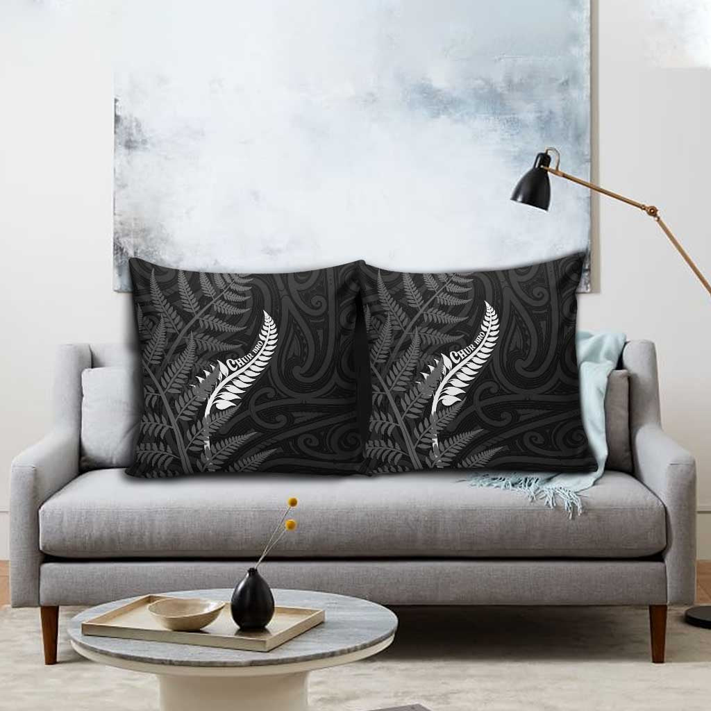 New Zealand Chur Bro Pillow Cover Maori Koru With Silver Fern LT05 - Polynesian Pride