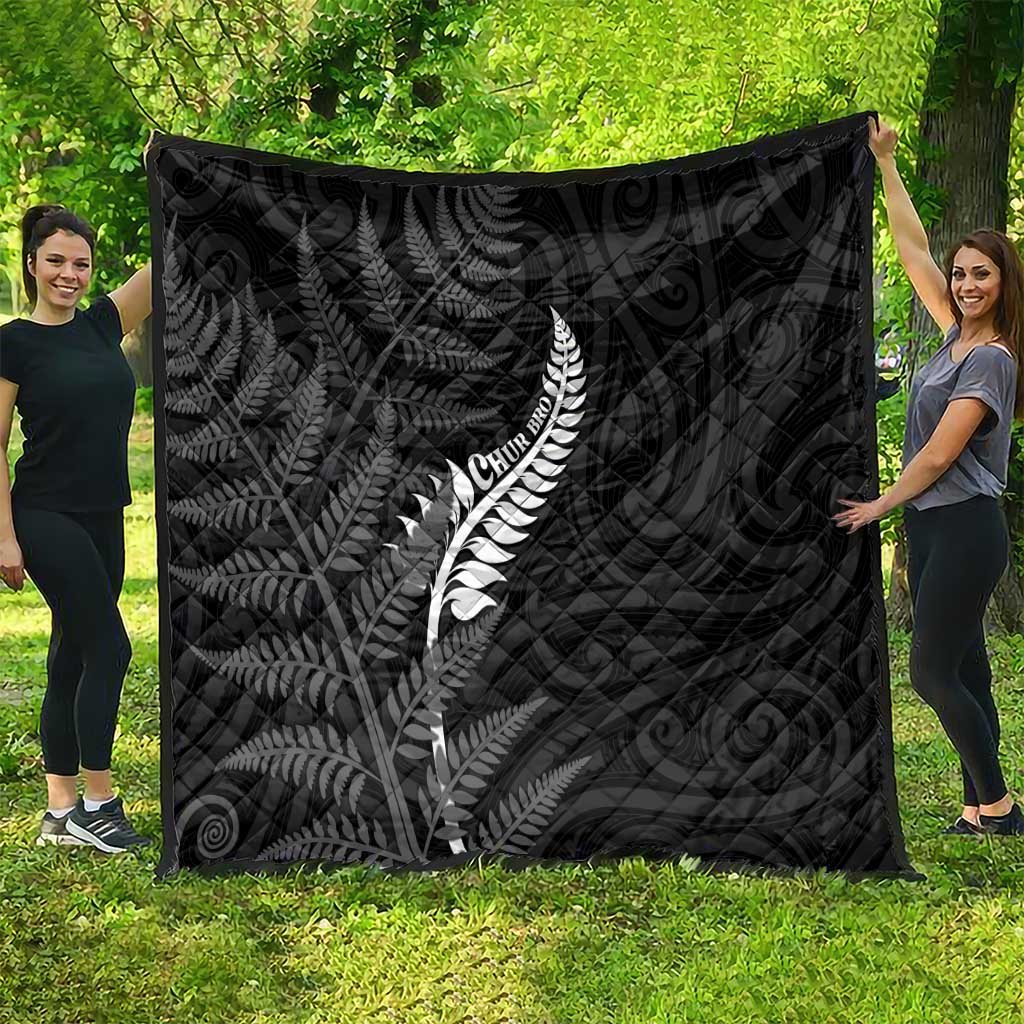 New Zealand Chur Bro Quilt Maori Koru With Silver Fern LT05 - Polynesian Pride