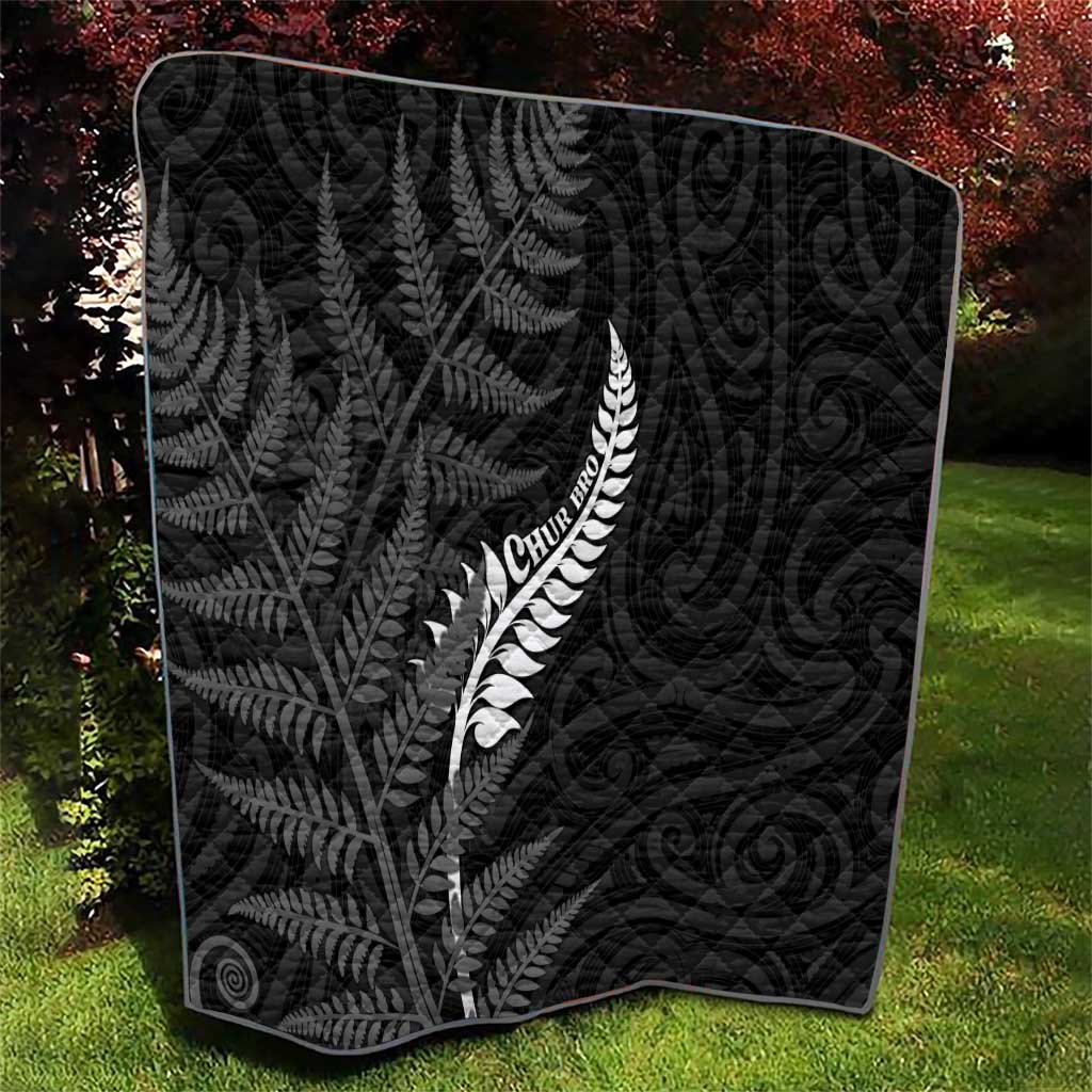 New Zealand Chur Bro Quilt Maori Koru With Silver Fern LT05 - Polynesian Pride