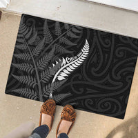 New Zealand Chur Bro Rubber Doormat Maori Koru With Silver Fern LT05 - Polynesian Pride