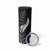 Personalised New Zealand Chur Bro Skinny Tumbler Maori Koru With Silver Fern