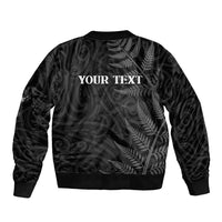 Personalised New Zealand Chur Bro Sleeve Zip Bomber Jacket Maori Koru With Silver Fern LT05 - Polynesian Pride