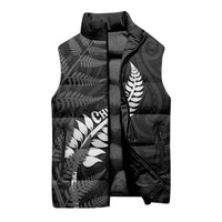 Personalised New Zealand Chur Bro Sleeveless Puffer Jacket Maori Koru With Silver Fern LT05 - Polynesian Pride
