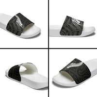 New Zealand Chur Bro Slide Sandals Maori Koru With Silver Fern LT05 - Polynesian Pride