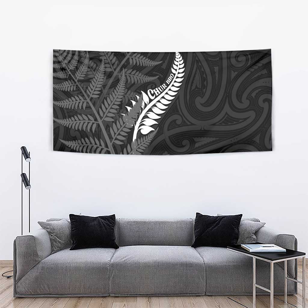 New Zealand Chur Bro Tapestry Maori Koru With Silver Fern LT05 - Polynesian Pride