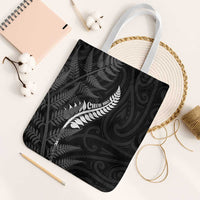 New Zealand Chur Bro Tote Bag Maori Koru With Silver Fern LT05 White Strap One Size Black - Polynesian Pride