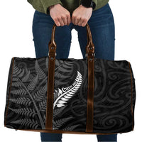 New Zealand Chur Bro Travel Bag Maori Koru With Silver Fern LT05 Black - Polynesian Pride