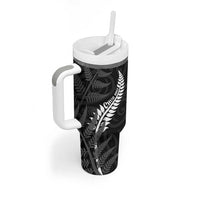 Personalised New Zealand Chur Bro Tumbler With Handle Maori Koru With Silver Fern LT05 - Polynesian Pride