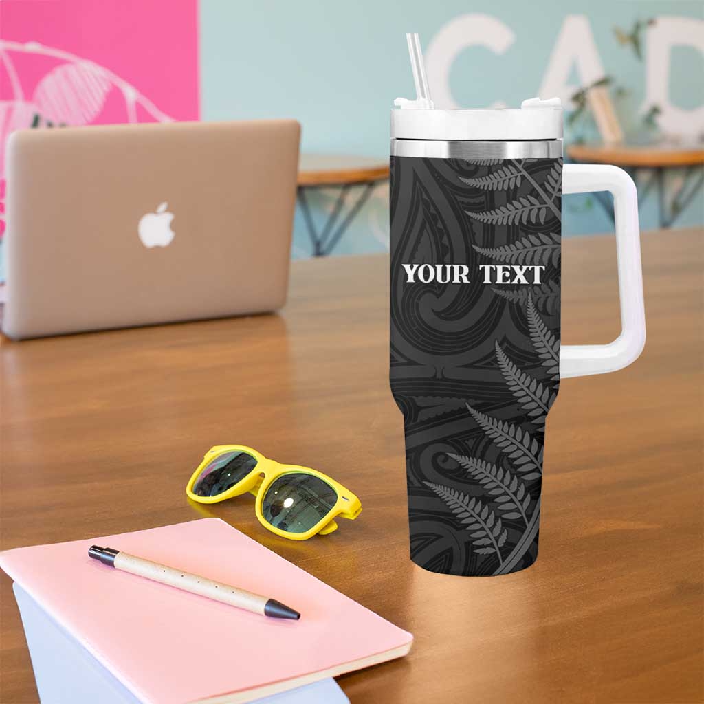 Personalised New Zealand Chur Bro Tumbler With Handle Maori Koru With Silver Fern LT05 - Polynesian Pride
