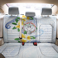 Northern Mariana Islands Chamorro Back Car Seat Cover Plumeria Curves Style White Version LT05 - Polynesian Pride