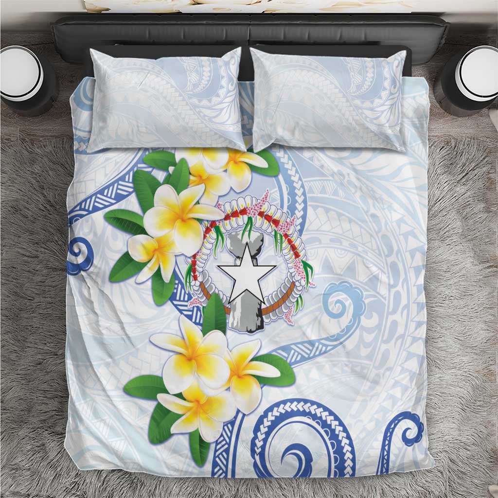 Northern Mariana Islands Chamorro Bedding Set Plumeria Curves Style White Version LT05 White - Polynesian Pride