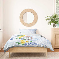 Northern Mariana Islands Chamorro Bedding Set Plumeria Curves Style White Version LT05 - Polynesian Pride