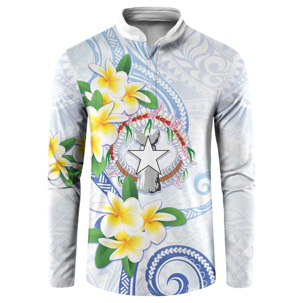 Northern Mariana Islands Chamorro Button Sweatshirt Plumeria Curves Style White Version LT05 White - Polynesian Pride