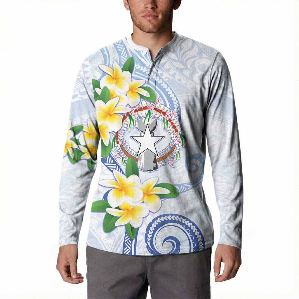 Northern Mariana Islands Chamorro Button Sweatshirt Plumeria Curves Style White Version LT05 - Polynesian Pride
