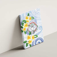 Northern Mariana Islands Chamorro Canvas Wall Art Plumeria Curves Style White Version LT05 - Polynesian Pride