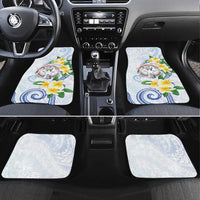 Northern Mariana Islands Chamorro Car Mats Plumeria Curves Style White Version LT05 Set 4pcs White - Polynesian Pride