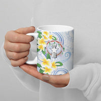 Northern Mariana Islands Chamorro Ceramic Mug Plumeria Curves Style White Version LT05 - Polynesian Pride